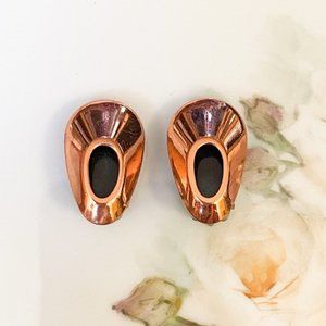 Vintage Renoir Copper Clip Earring Teardrops
